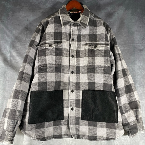 Vintage Marks Work Wearhouse Grey Plaid Jacket Men’s Size XL Quilted Lining - Picture 4 of 8